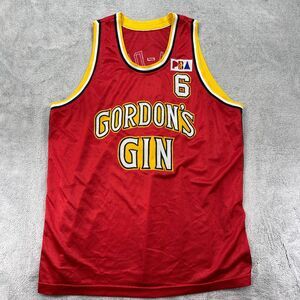Vintage Gordon's Gin Philippine Basketball Association #6 Will DHA Jersey Red
